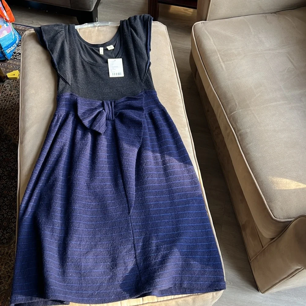 New Anthropology dress in size M and colors dark gray and two shades of blue - Picture 11 of 14